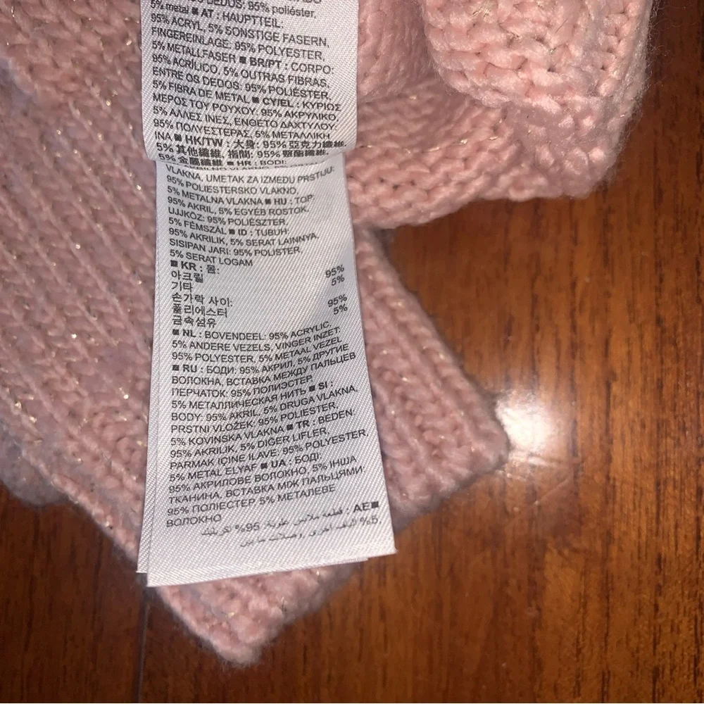 GAP Kids Girls Pink Cat Covertible Kitten Mittens Fingerless Gloves Size S 5/6